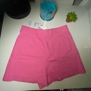 Zara High Waisted Shorts in Color Pink